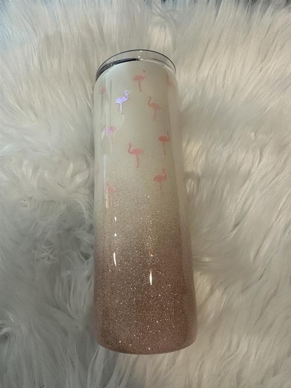 Flamingo Glitter Epoxy Tumbler 20oz