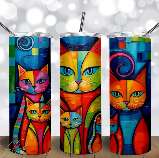 Abstract Cats Tumbler 20oz