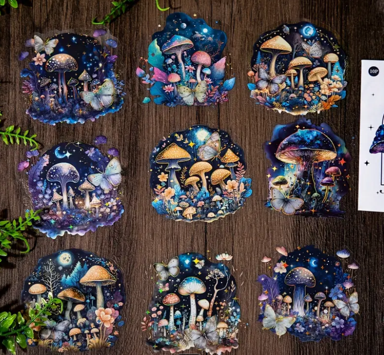 Multicolor Mushrooms Collection 10 pieces