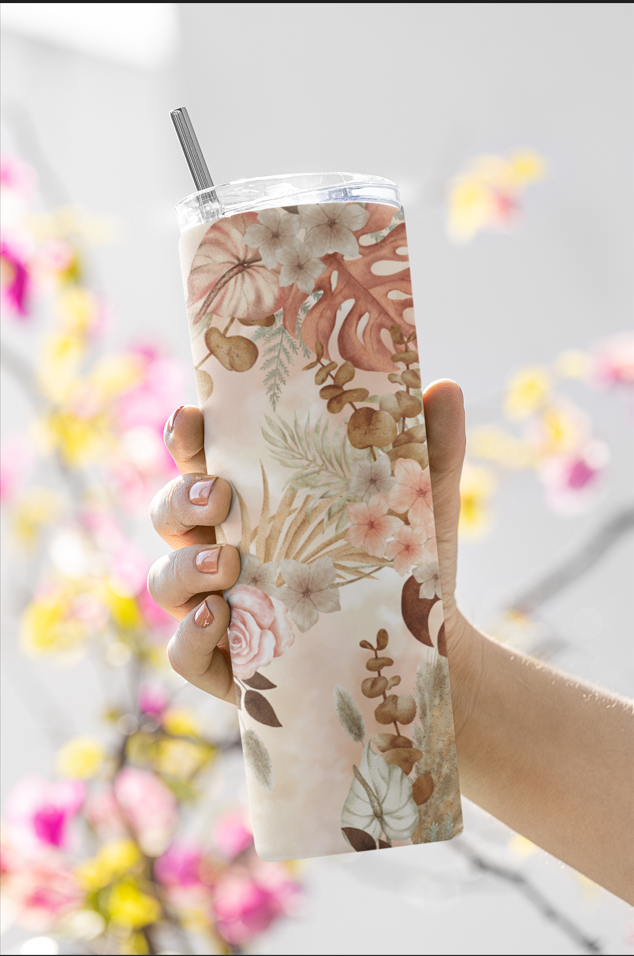 Boho Flowers Tumbler 20oz