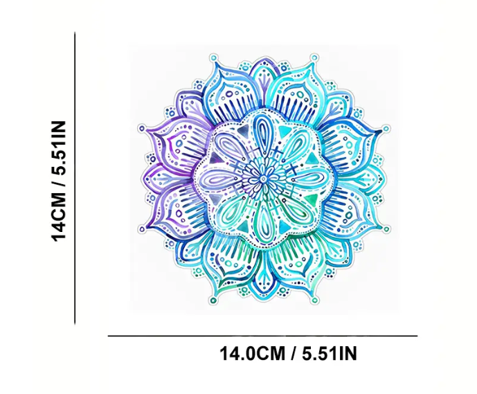 Iridescent Aqua And Purple Watercolor Mandala