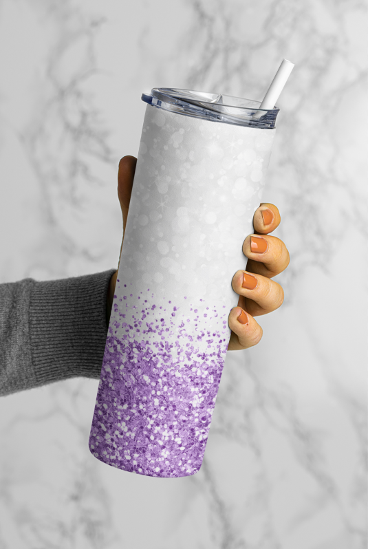Purple Glitter Tumbler 20oz