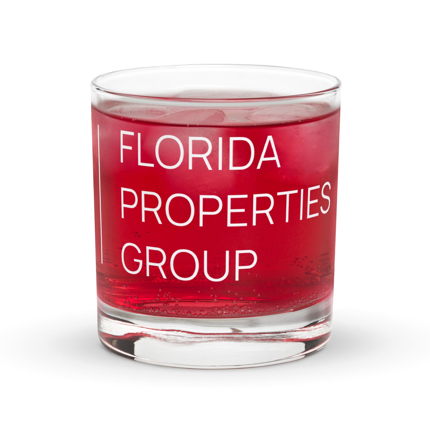 BHHS White Logo Whiskey Rocks glass