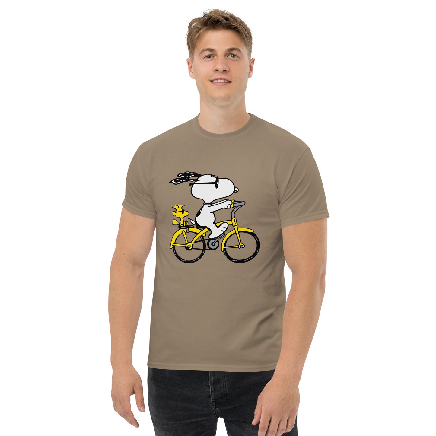 Ridding Snoopy and Woodstock Unisex classic tee