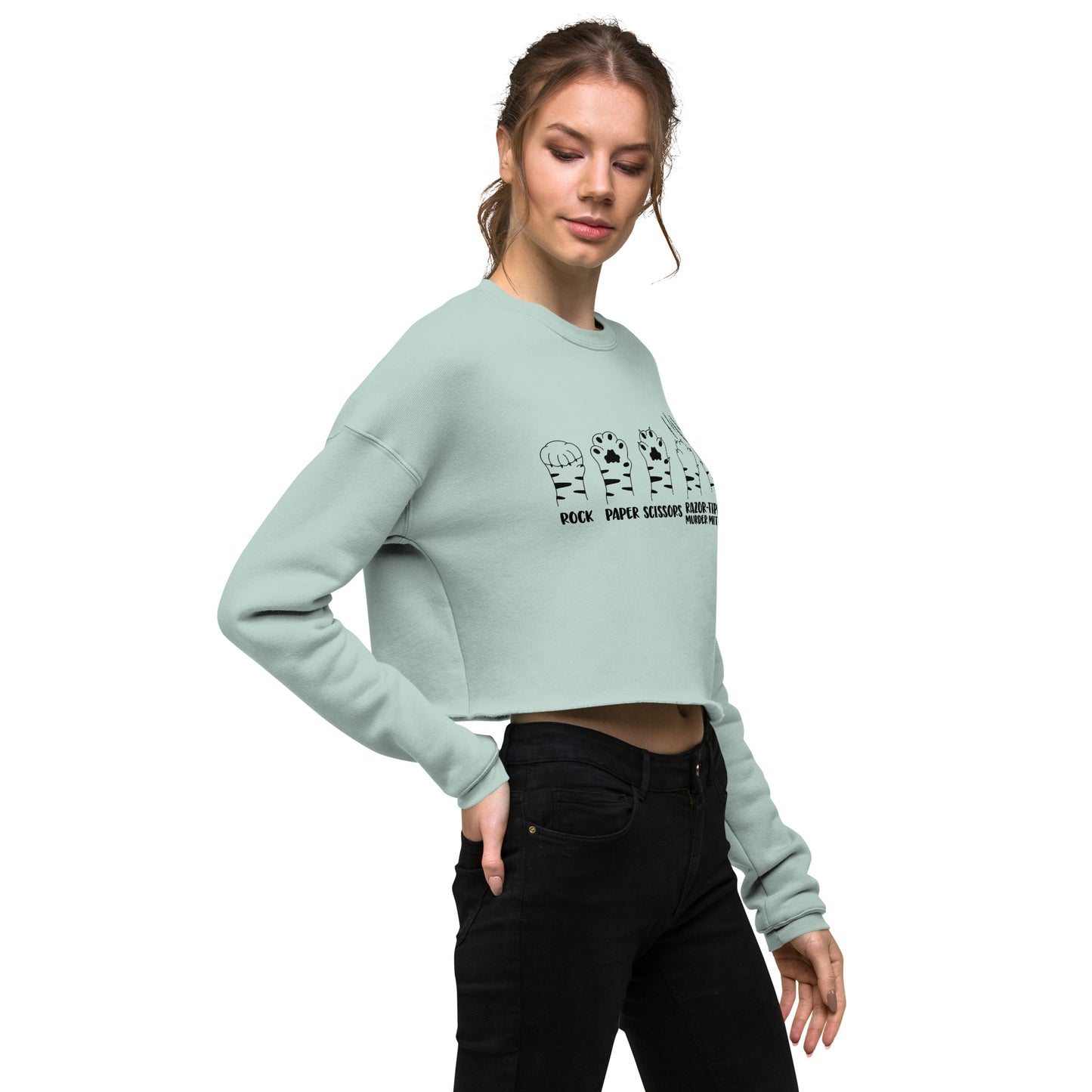 Rock Paper Scissors Razor Crop Sweatshirt