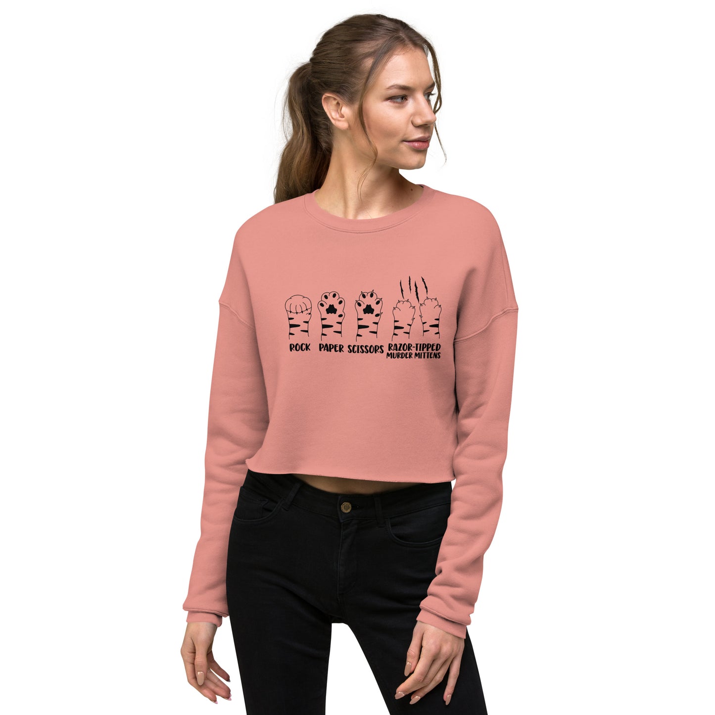 Rock Paper Scissors Razor Crop Sweatshirt