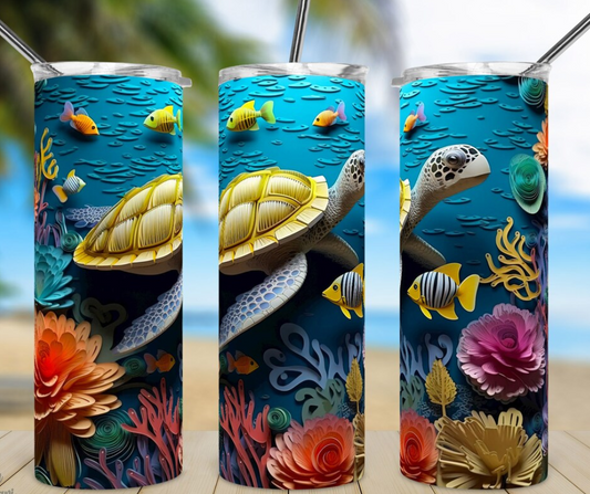 3D Turtle Tumbler 20oz
