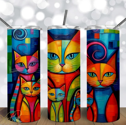 Abstract Cats Tumbler 20oz