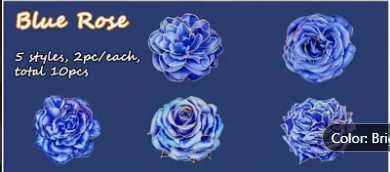 Blue Roses Holographic Decal