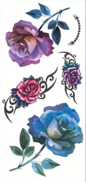 Blue and Purple Roses Tattoo