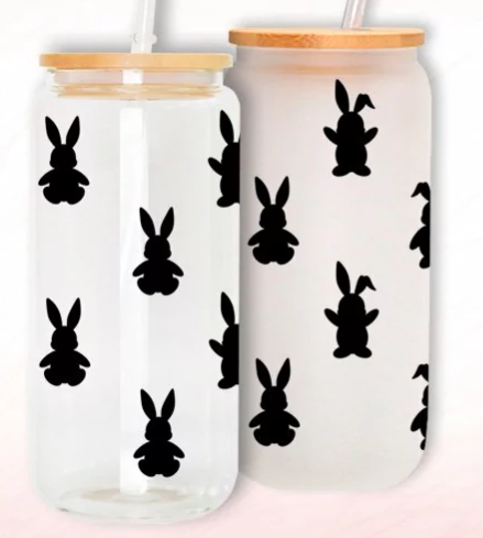 Bunnies Glass Can 16oz