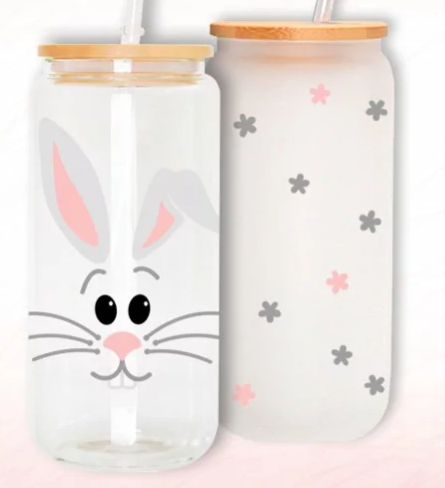 Bunnies Glass Can 16oz
