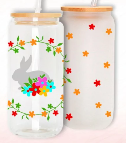 Bunnies Glass Can 16oz