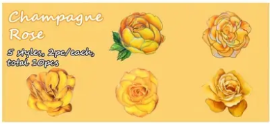 Champagne Roses Holographic Decal