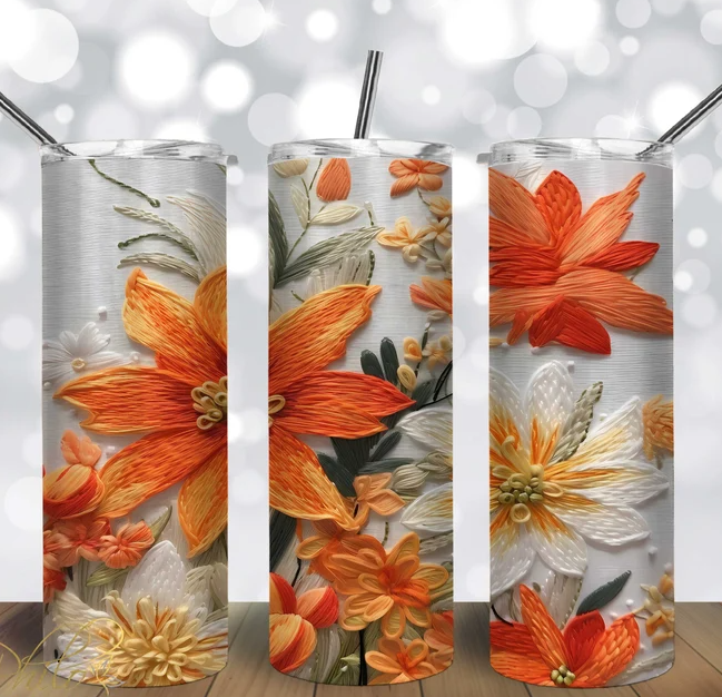 Embroidery Tropical Tumbler 20oz