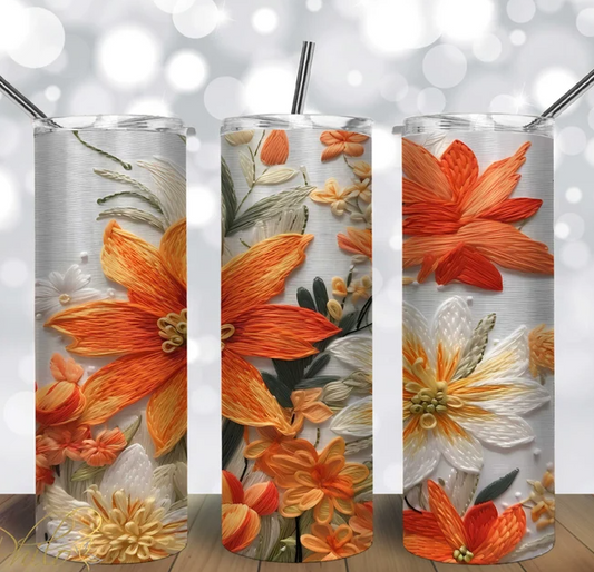 Embroidery Tropical Tumbler 20oz
