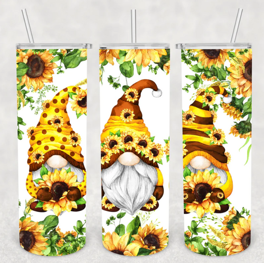 Sunflowers Gnomes Tumbler 20 oz