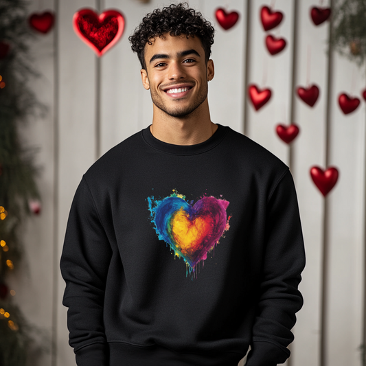 Faded Colorful Heart - Unisex Premium Sweatshirt