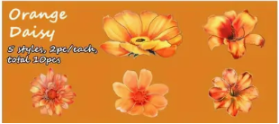 Orange Daisy Holographic Decal
