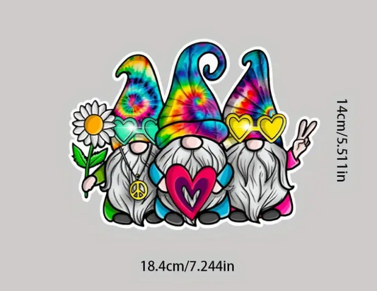 Peace Gnomes Sticker / Gnomes Cute Hippie Boho Love Decal