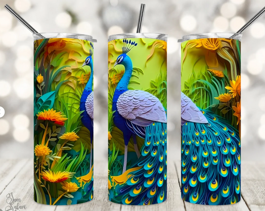 3D Peacock Green Tumbler 20oz
