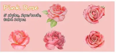 Pink Roses Holographic Decal