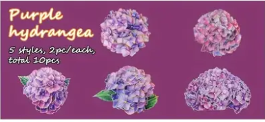 Purple Hydrangea Holographic Decal