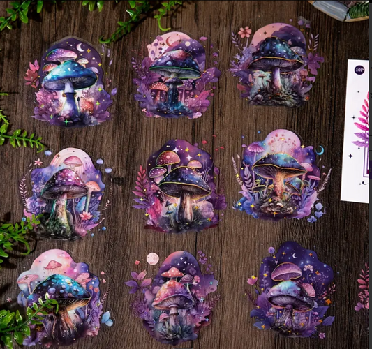 Purple Mushrooms Collection 10 pieces