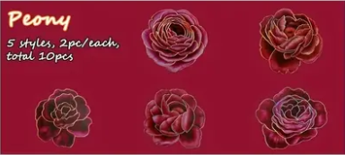Red Peony Holographic Decal