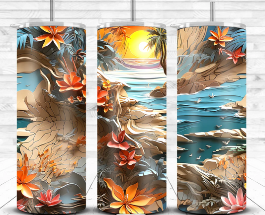 3D Sunset Tumbler 30oz