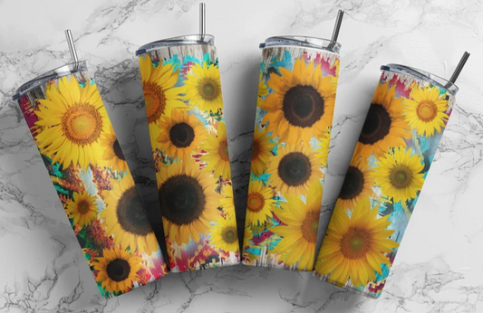 Rustic Sunflowers Tumbler 20oz