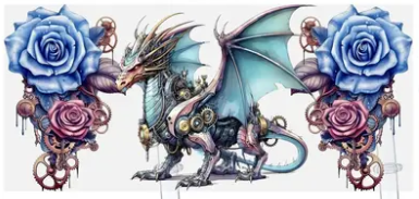 UV DTF Blue Dragon