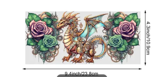 UV DTF Red Green Dragon