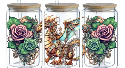 UV DTF Red Green Dragon