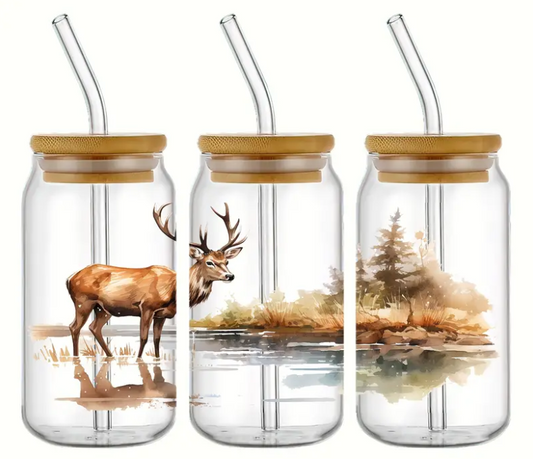 UV DTF Transfer Elk Forest Design