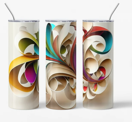 Unique Flower Abstract Figure Tumbler 20oz