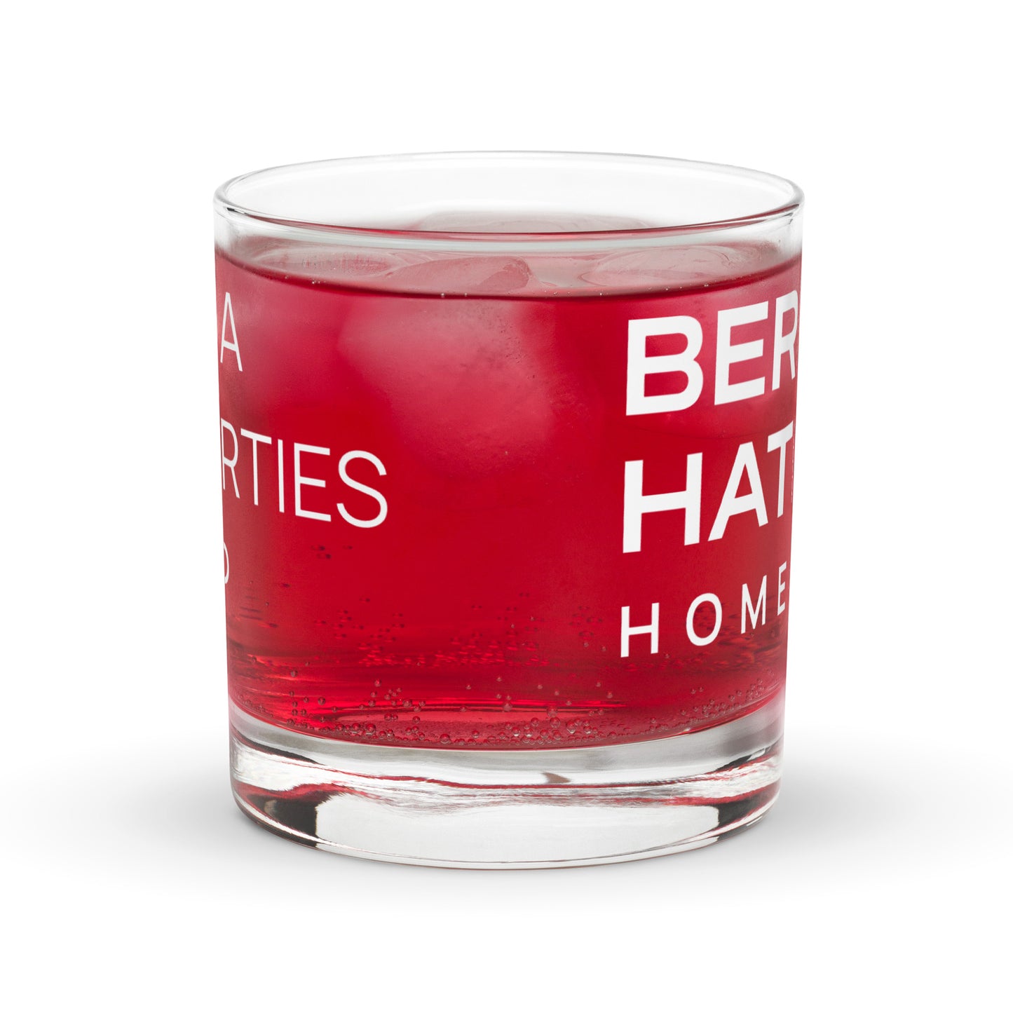 BHHS White Logo Whiskey Rocks glass