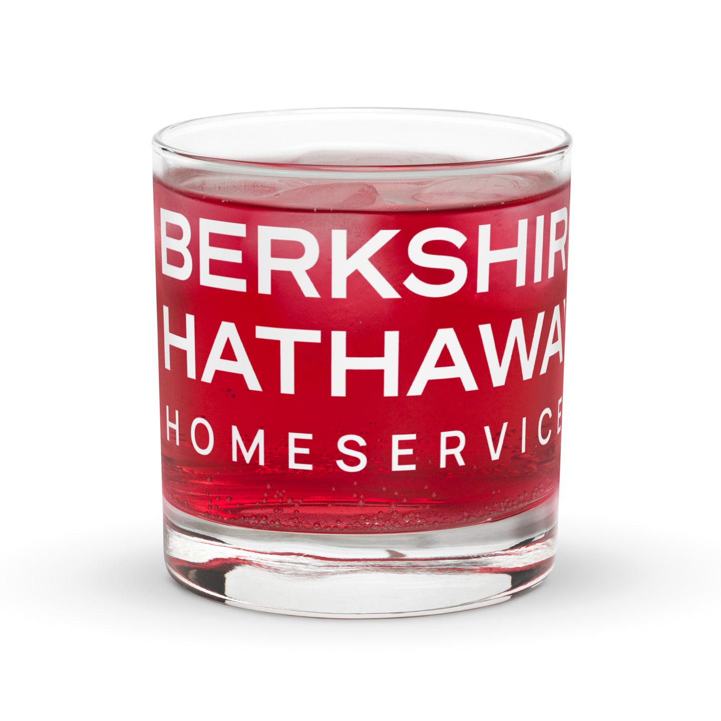 BHHS White Logo Whiskey Rocks glass