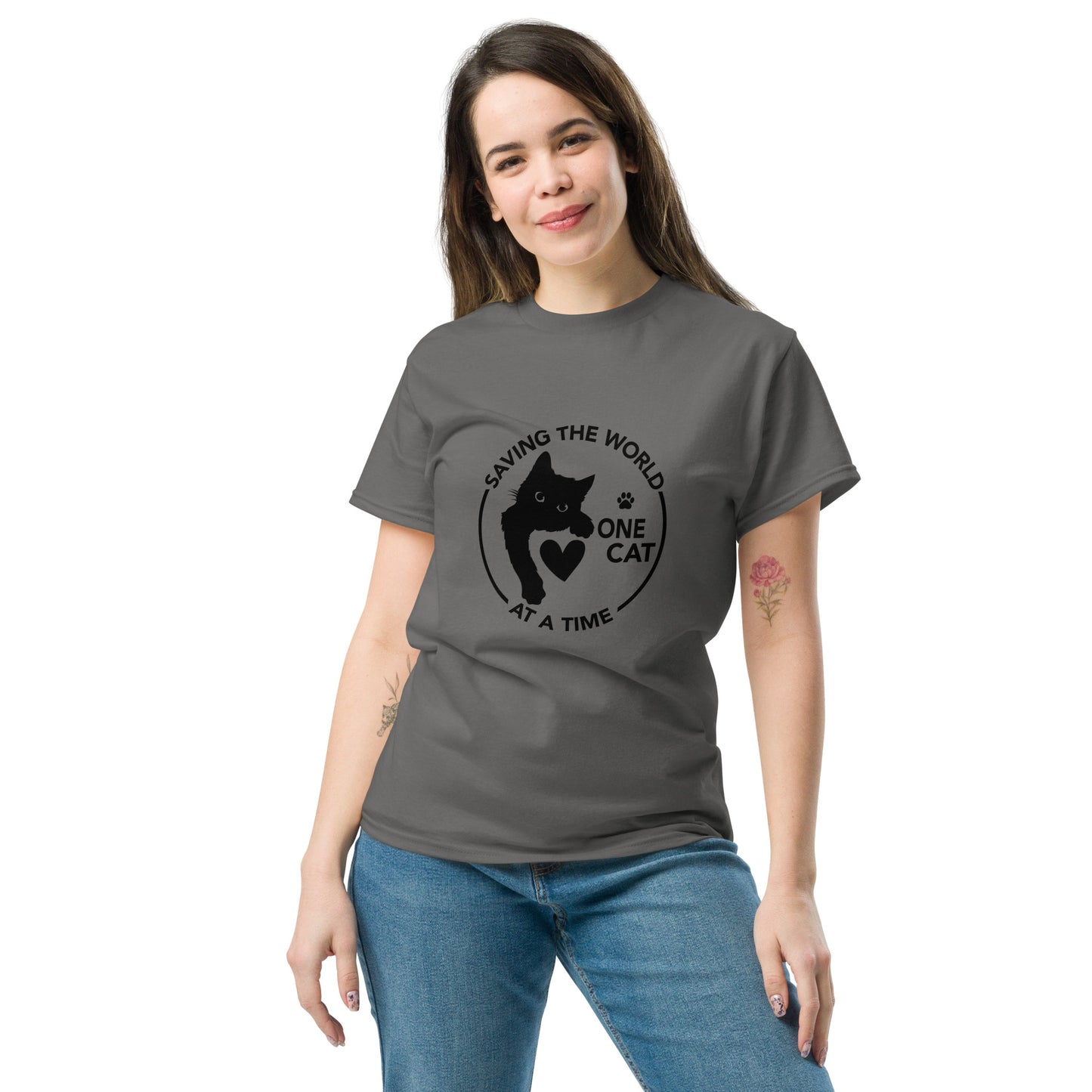 Saving the world one Cat at a time Unisex classic tee