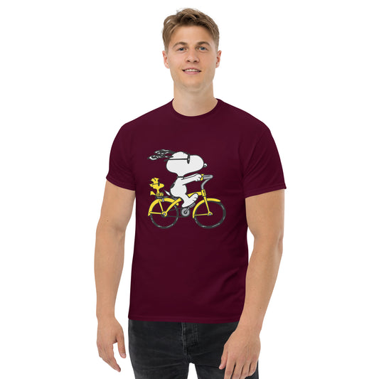 Ridding Snoopy and Woodstock Unisex classic tee