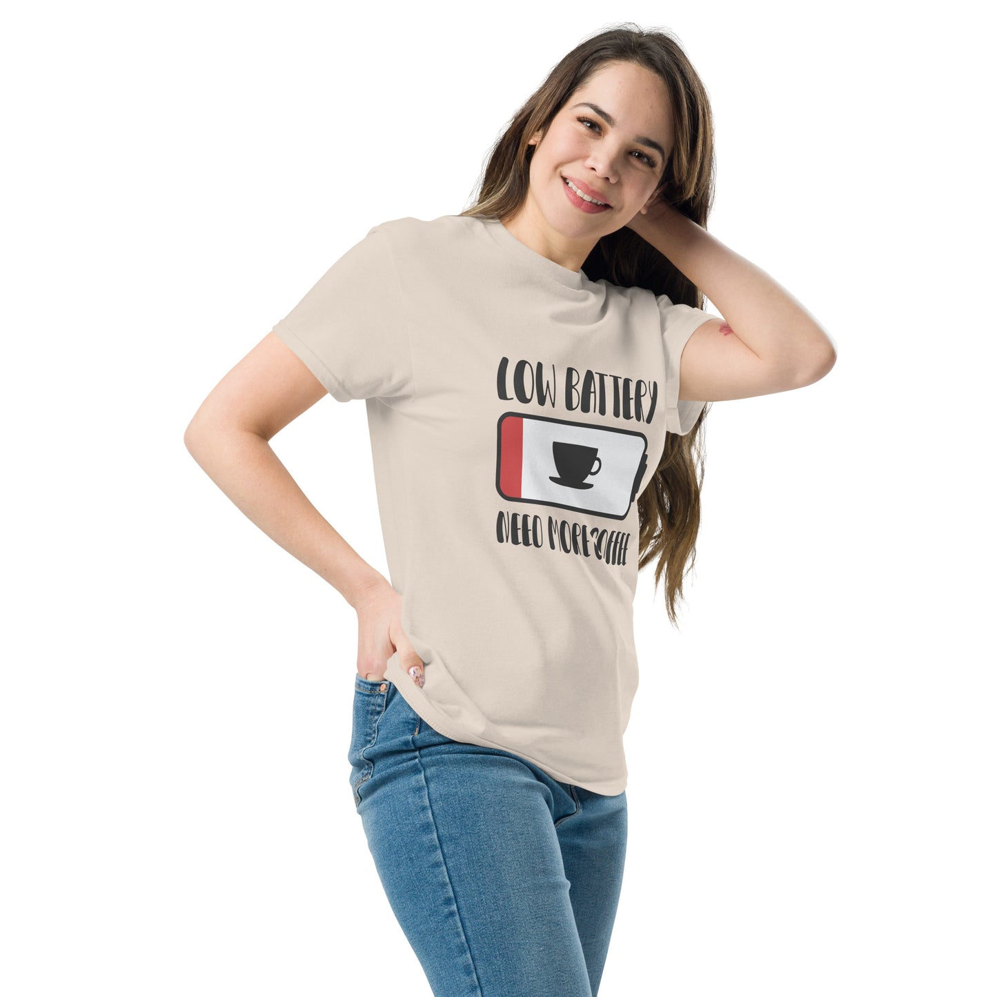 Low Battery Need Coffee Unisex classic tee