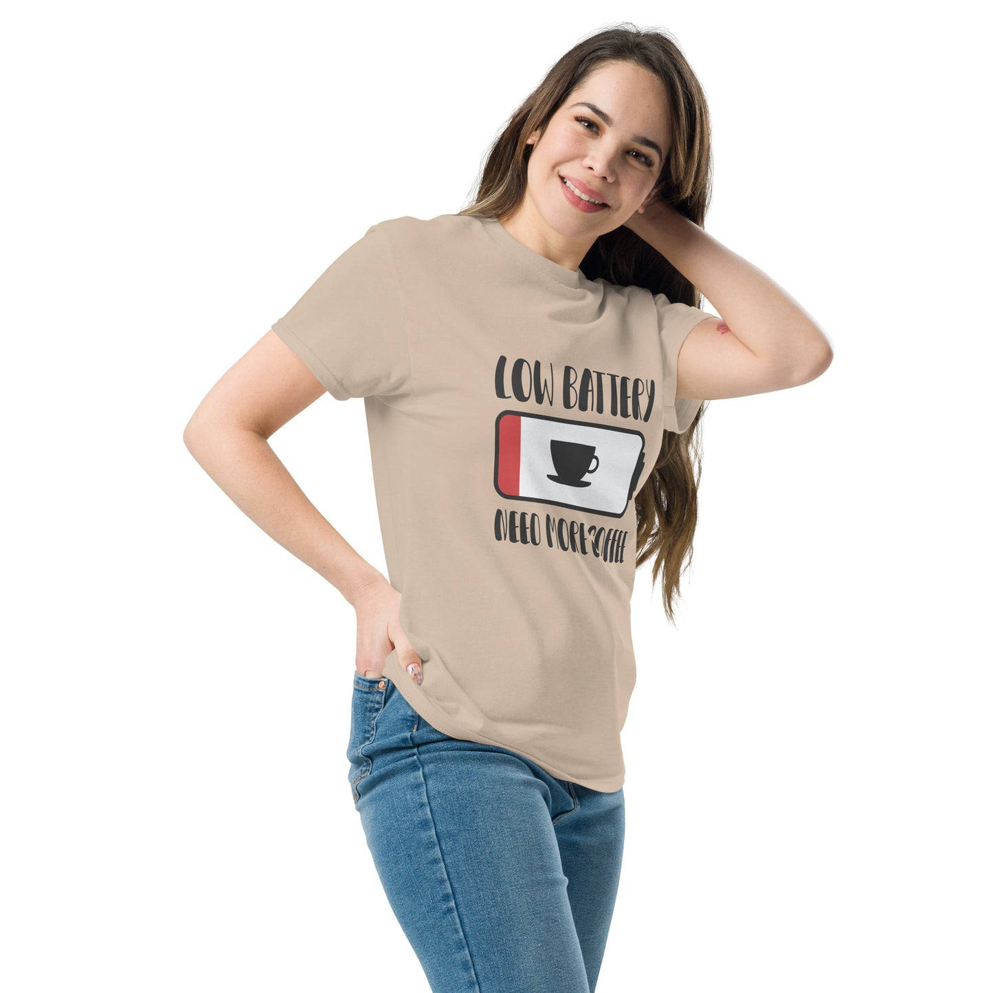Low Battery Need Coffee Unisex classic tee
