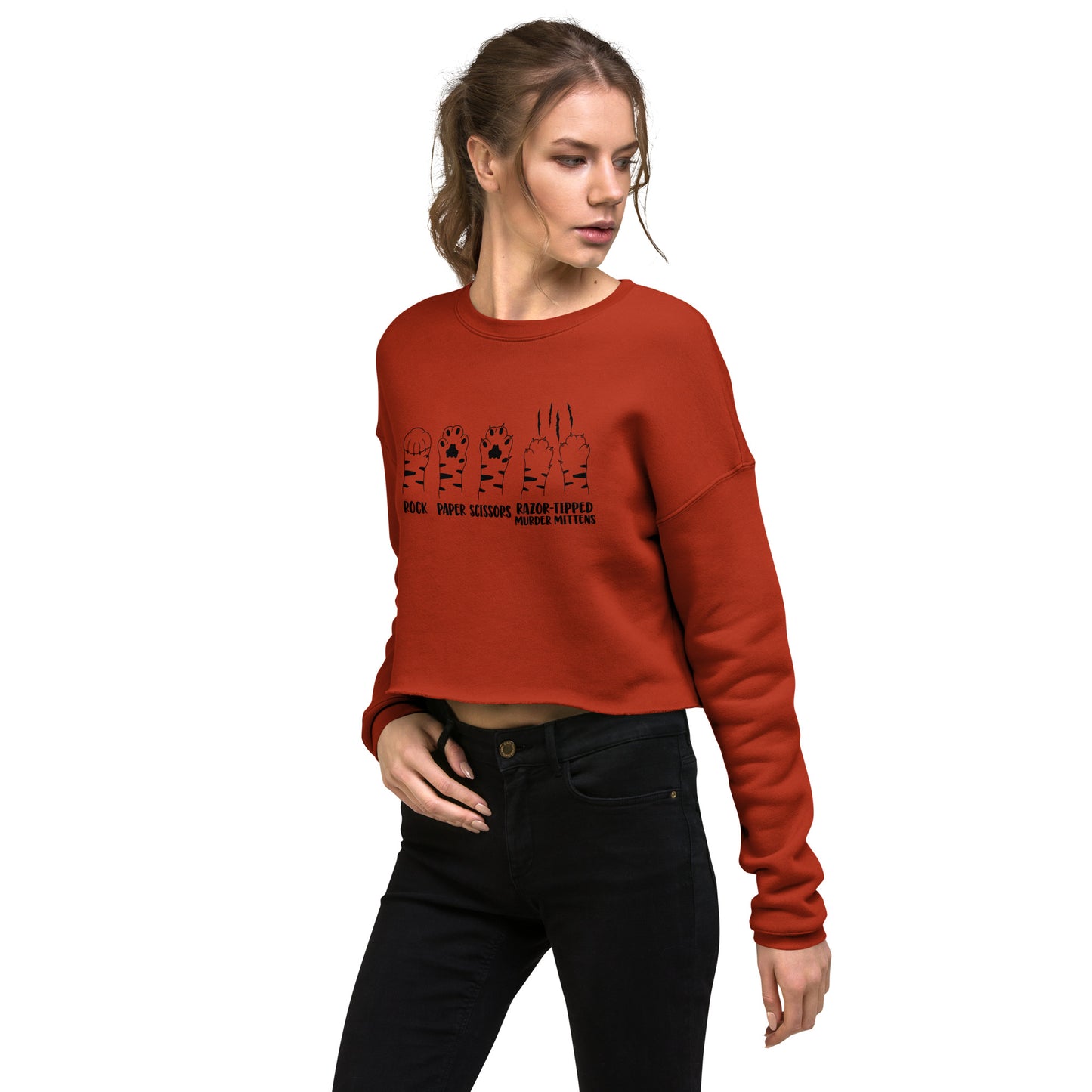Rock Paper Scissors Razor Crop Sweatshirt