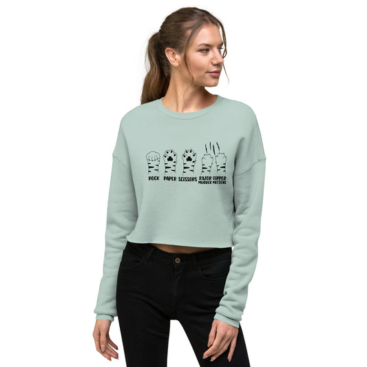 Rock Paper Scissors Razor Crop Sweatshirt