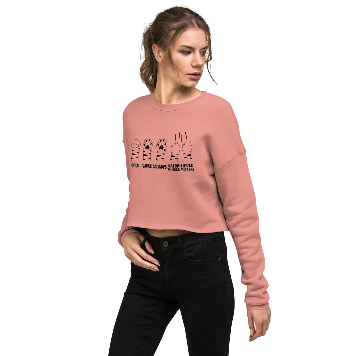 Rock Paper Scissors Razor Crop Sweatshirt